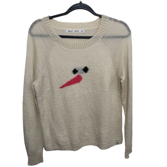 Woolrich cream Snowman wool and mohair blend crew neck sweater size medium - Picture 1 of 11